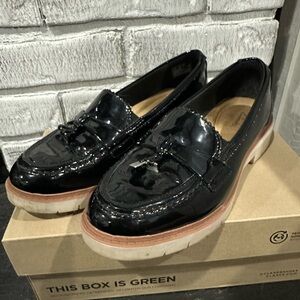Clarks Black Patent Loafers - Westlynn Bella